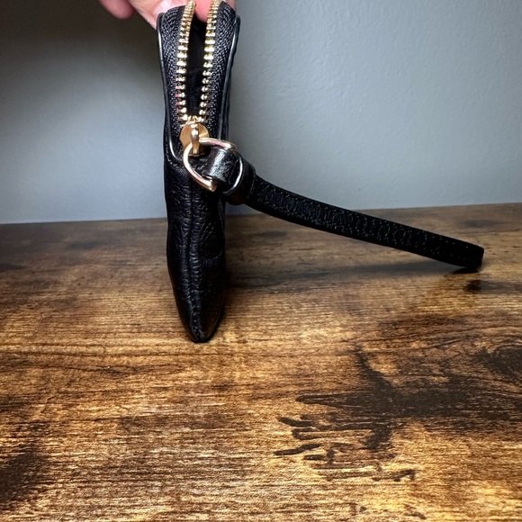 Coach Embossed Black Wristlet - Picture 4 of 8